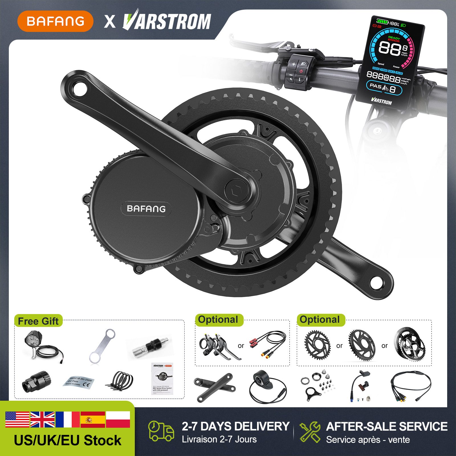 Bafang Bbs02B 48V 750W Mid Drive Kit - [Stock en EE. UU.] Motor de