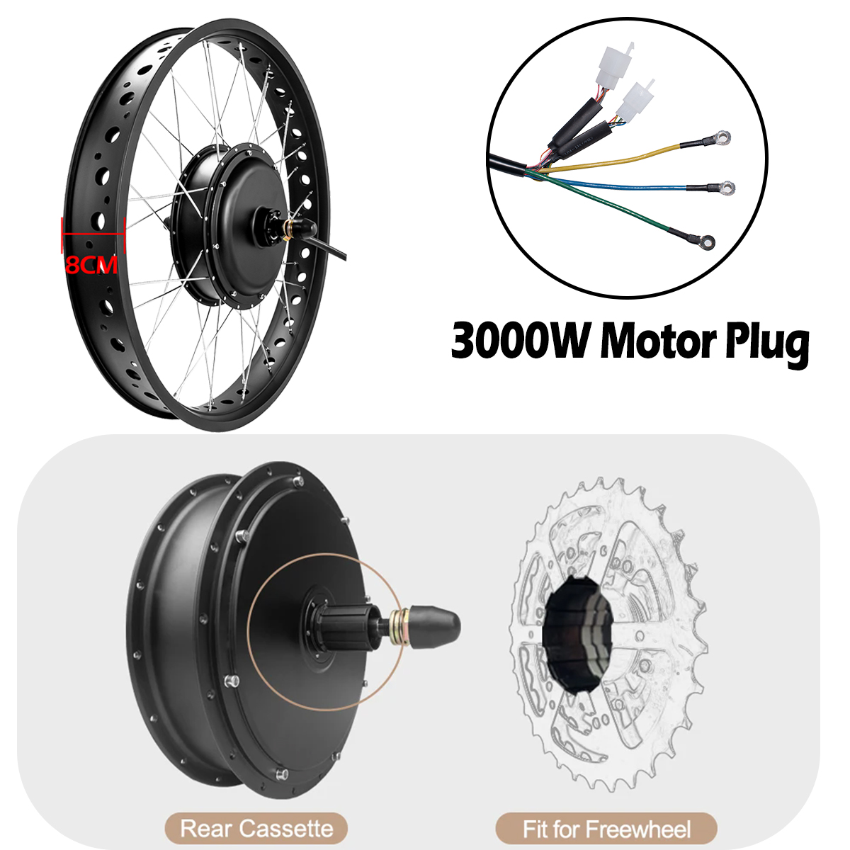 Motor de cubo sin engranajes s - 72V 5000W Hub Motor Kit reseña y precio