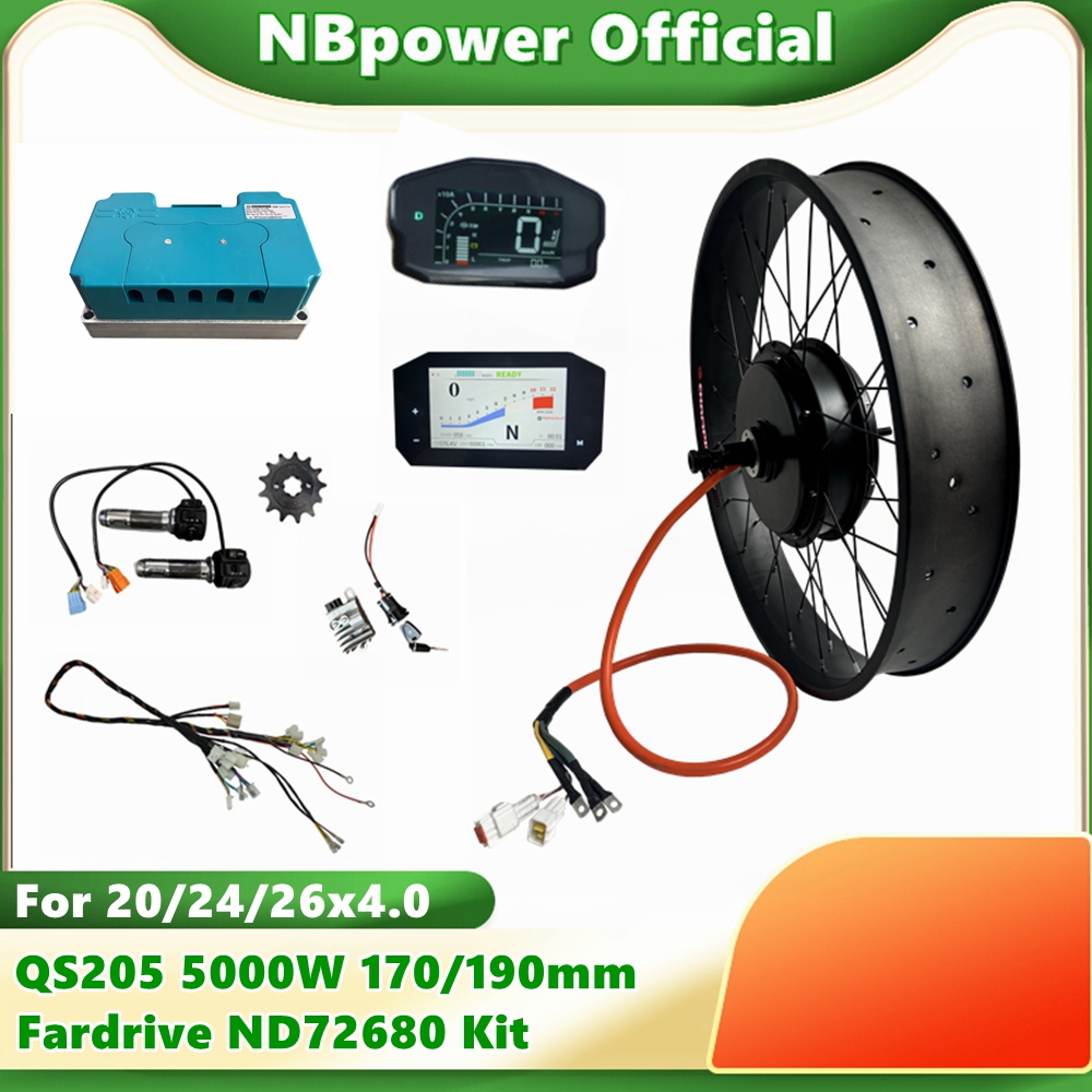 NBpower QS205 72V 5000W 170/19 - 72V 5000W Hub Motor Kit reseña y precio